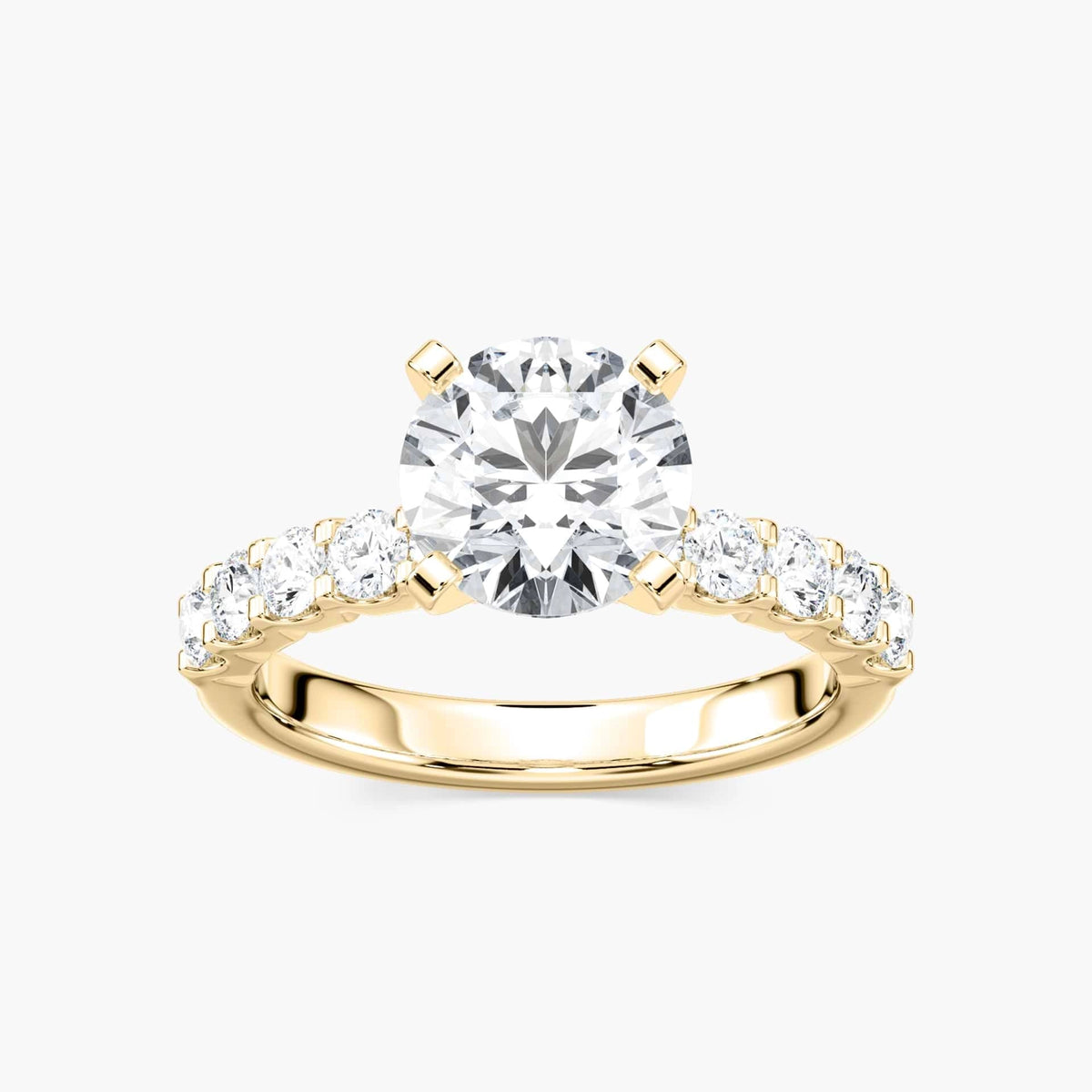 Lovea Emma Seitenstein Verlobungsring Rundschliff – Gelbgold