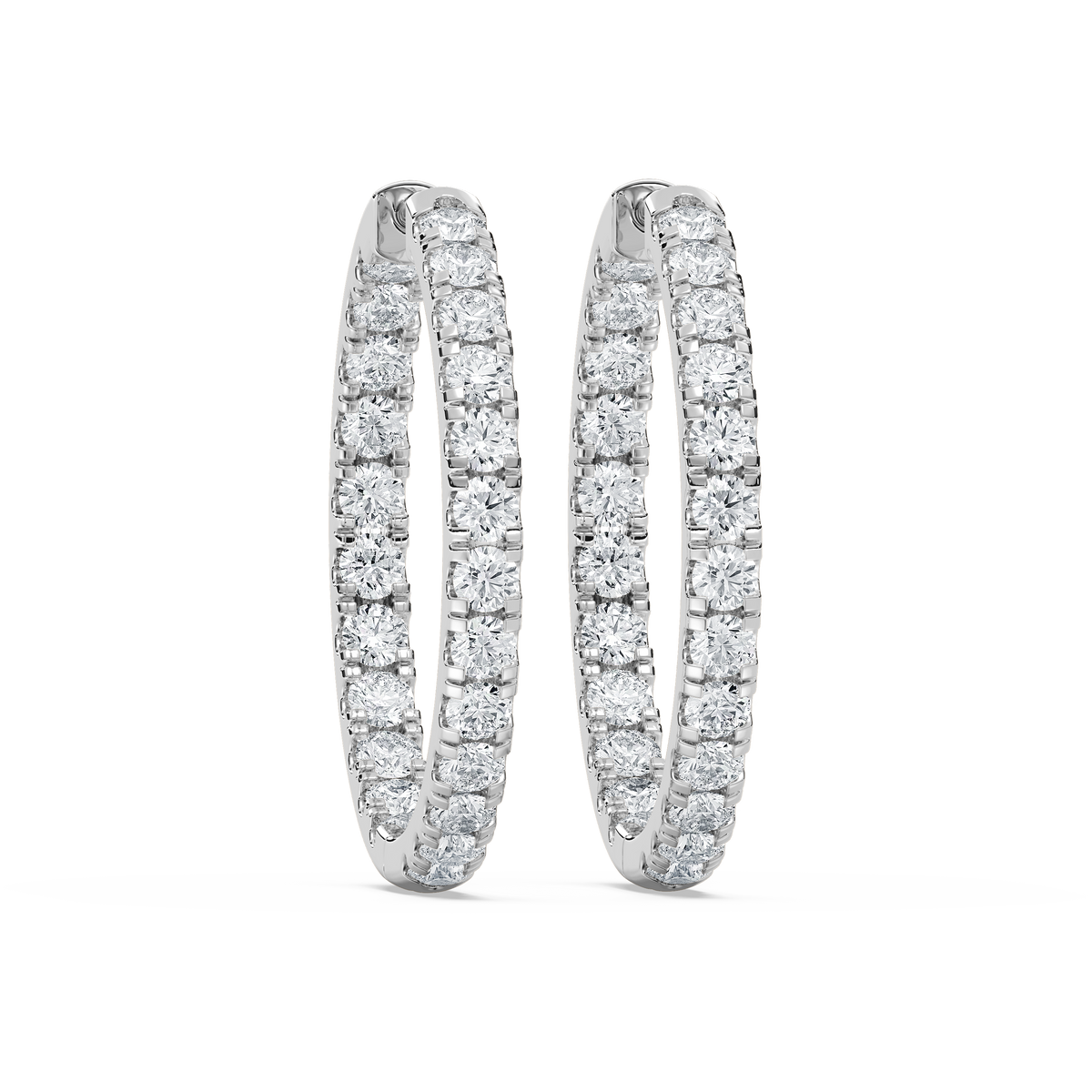 Lovea Mara Creolen Bold – Rundschliff – Weißgold