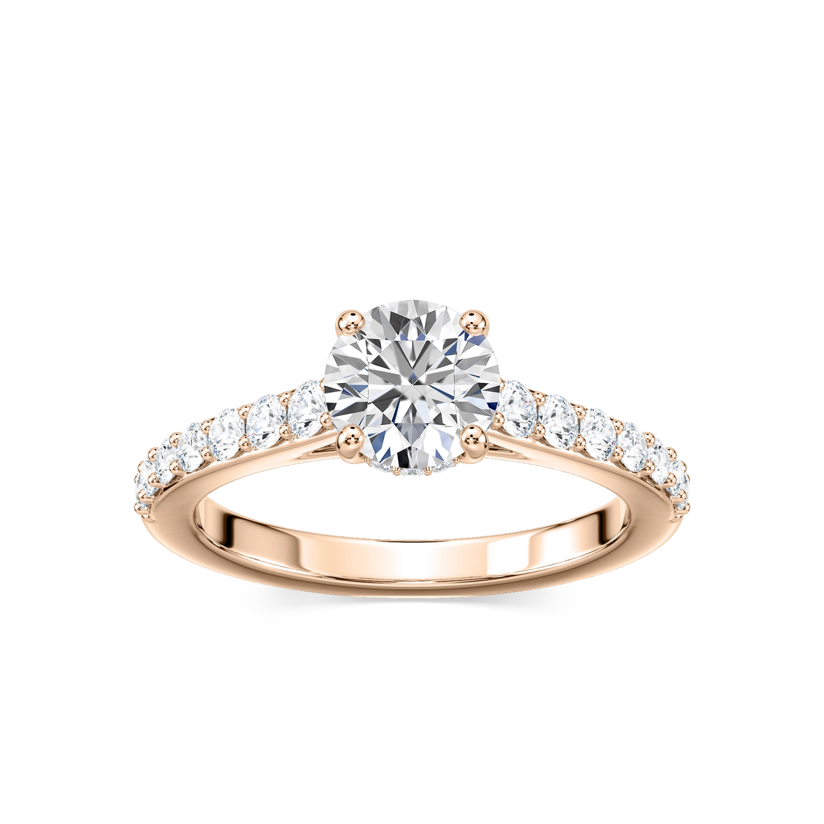 Lovea Hannah Hidden Halo Verlobungsring Rundschliff – Roségold