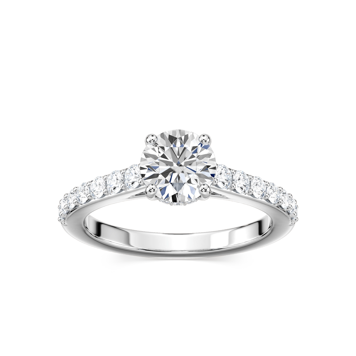 Lovea Hannah Hidden Halo Verlobungsring Rundschliff – Weißgold