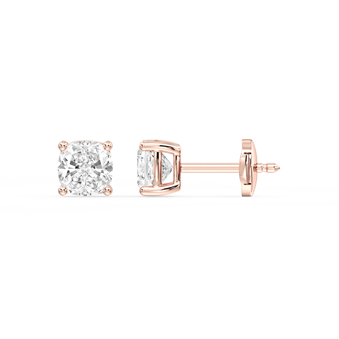 Lovea Mia Ohrstecker Sicherheitsverschluss – Kissenschliff – Roségold