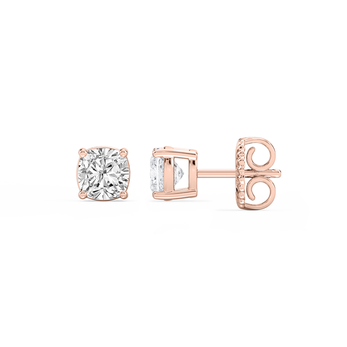 Lovea Mia Ohrstecker Steckverschluss – Kissenschliff – Roségold