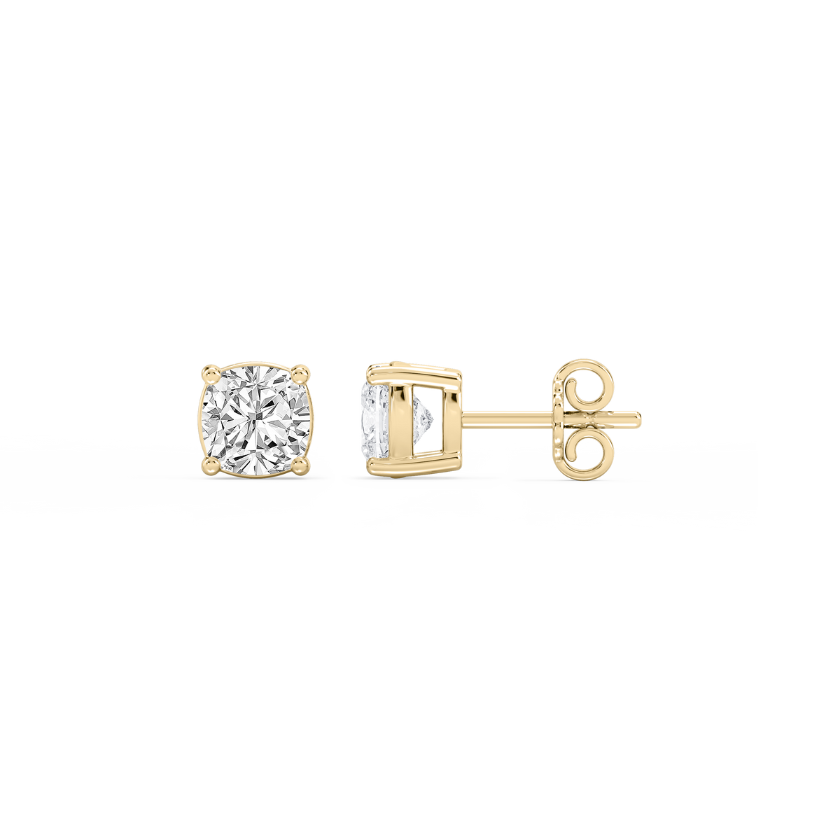 Lovea Mia Ohrstecker Steckverschluss – Kissenschliff – Gelbgold