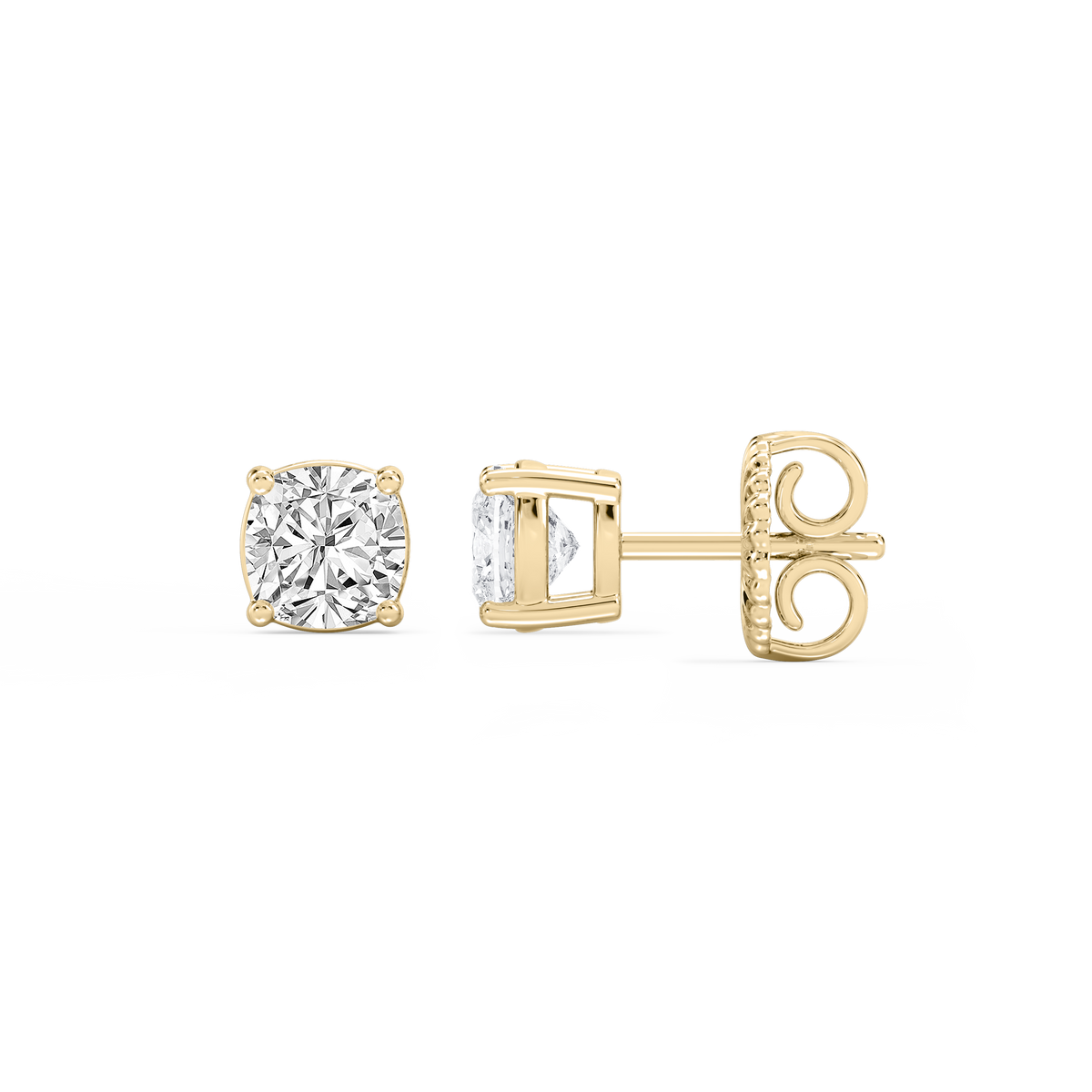 Lovea Mia Ohrstecker Steckverschluss – Kissenschliff – Gelbgold