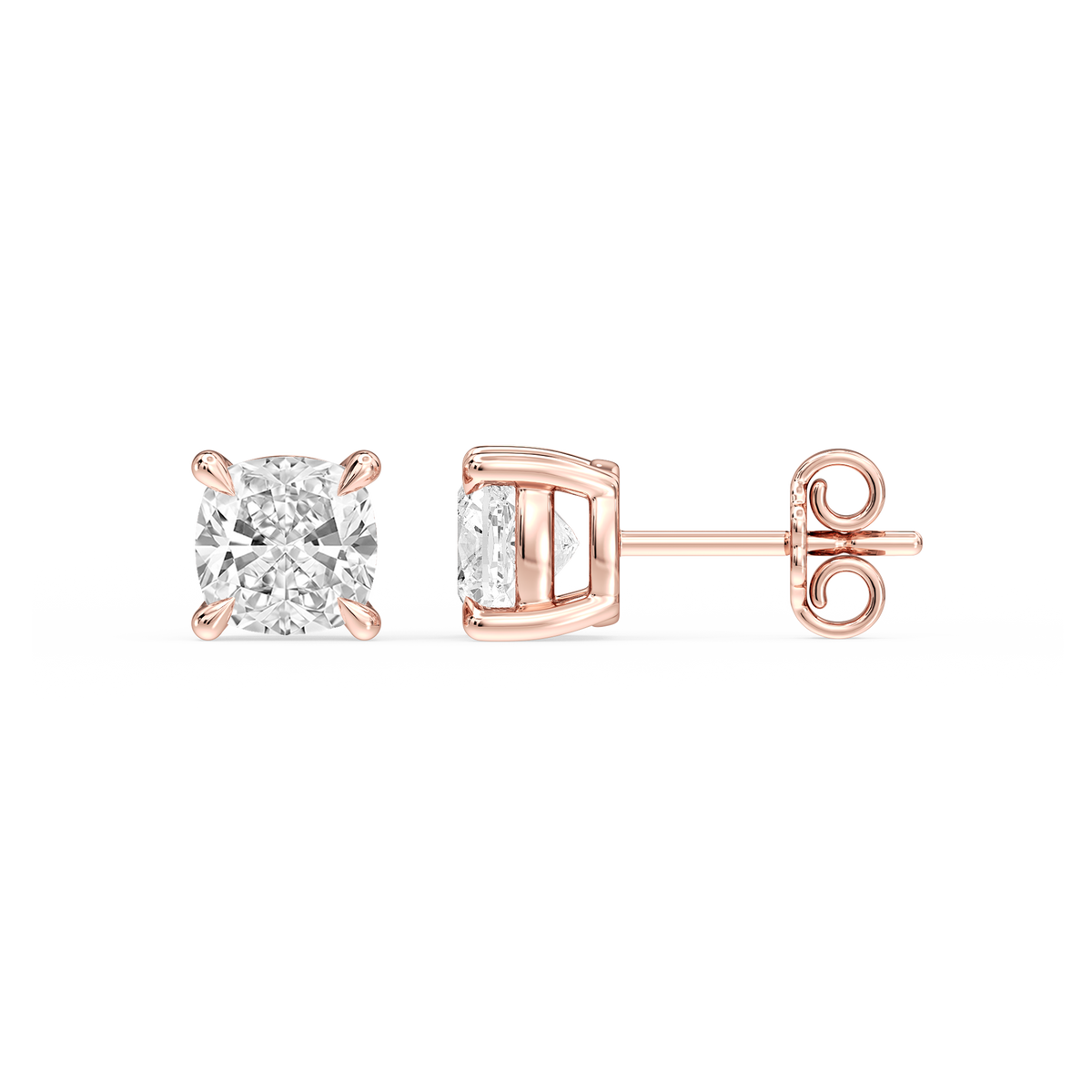 Lovea Lena Ohrstecker Steckverschluss – Kissenschliff – Roségold