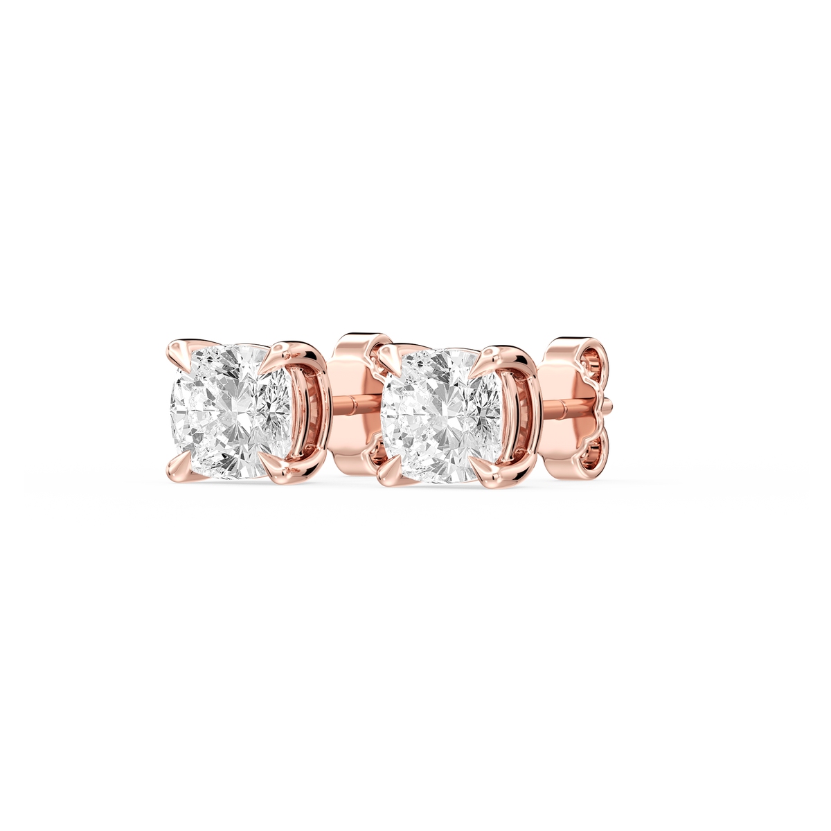 Lovea Lena Ohrstecker Steckverschluss – Kissenschliff – Roségold