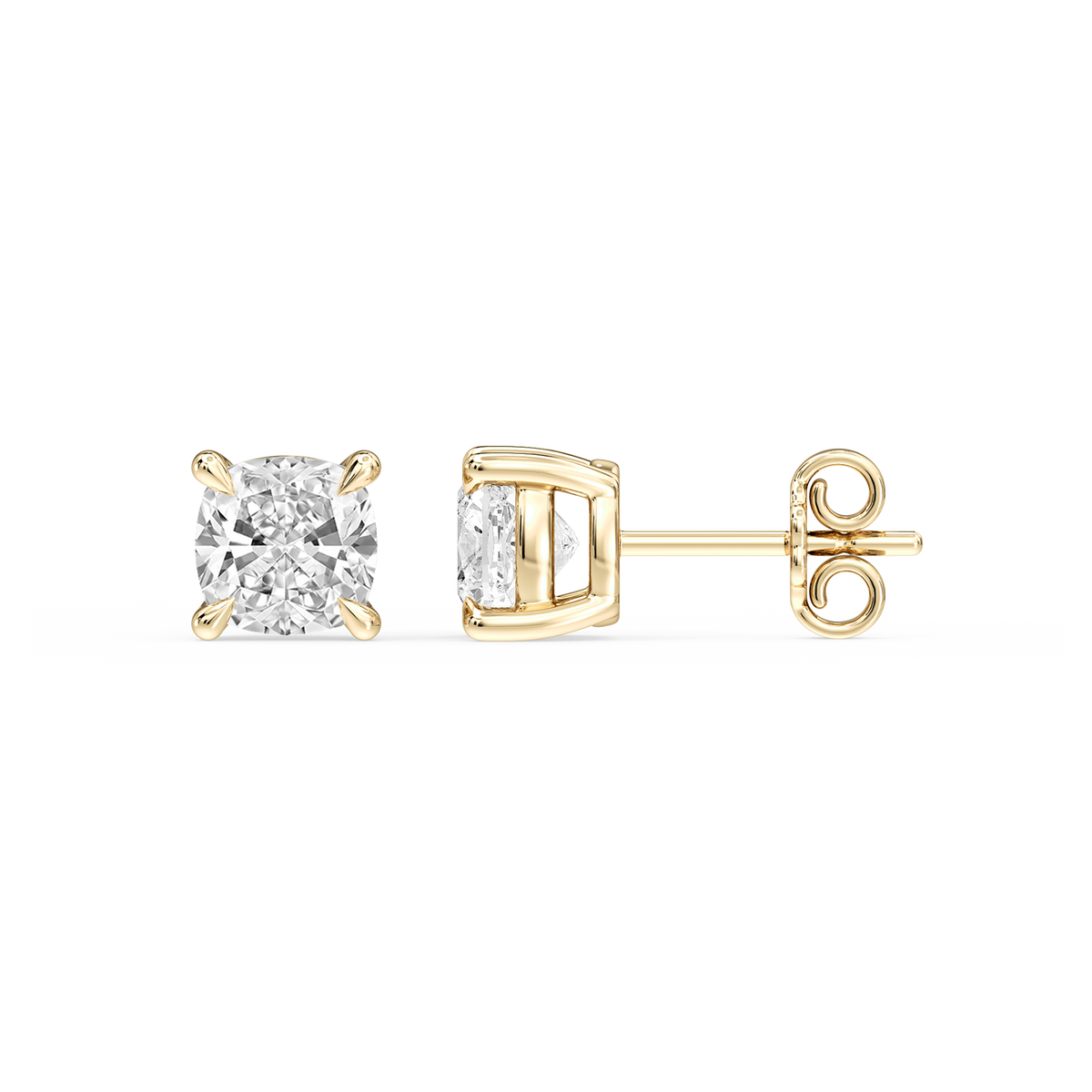 Lovea Lena Ohrstecker Steckverschluss – Kissenschliff – Gelbgold