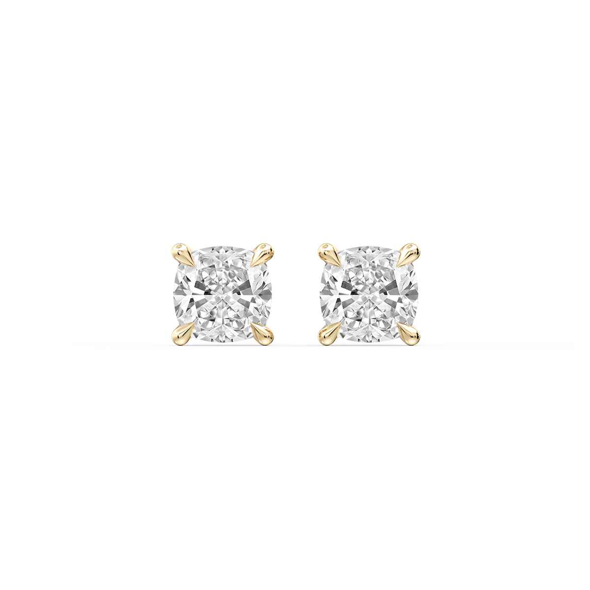 Lovea Lena Ohrstecker Steckverschluss – Kissenschliff – Gelbgold