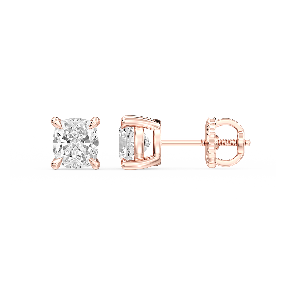 Lovea Lena Ohrstecker Schraubverschluss – Kissenschliff – Roségold