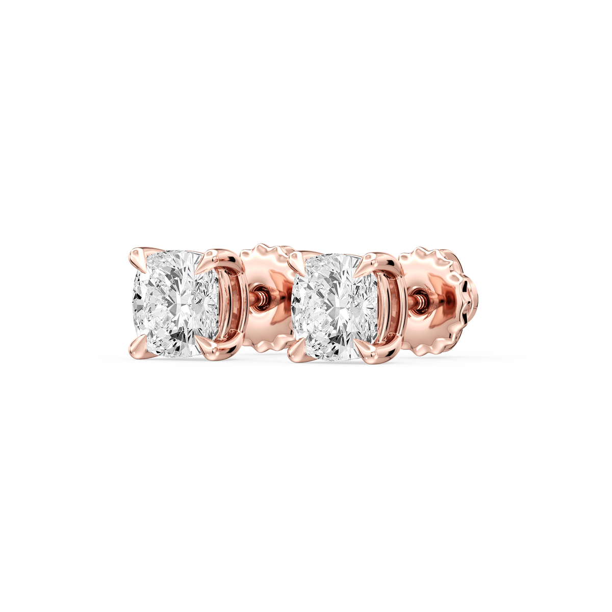 Lovea Lena Ohrstecker Schraubverschluss – Kissenschliff – Roségold
