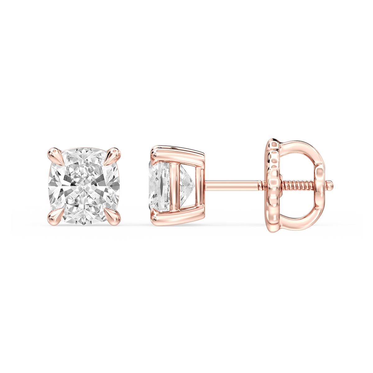 Lovea Lena Ohrstecker Schraubverschluss – Kissenschliff – Roségold