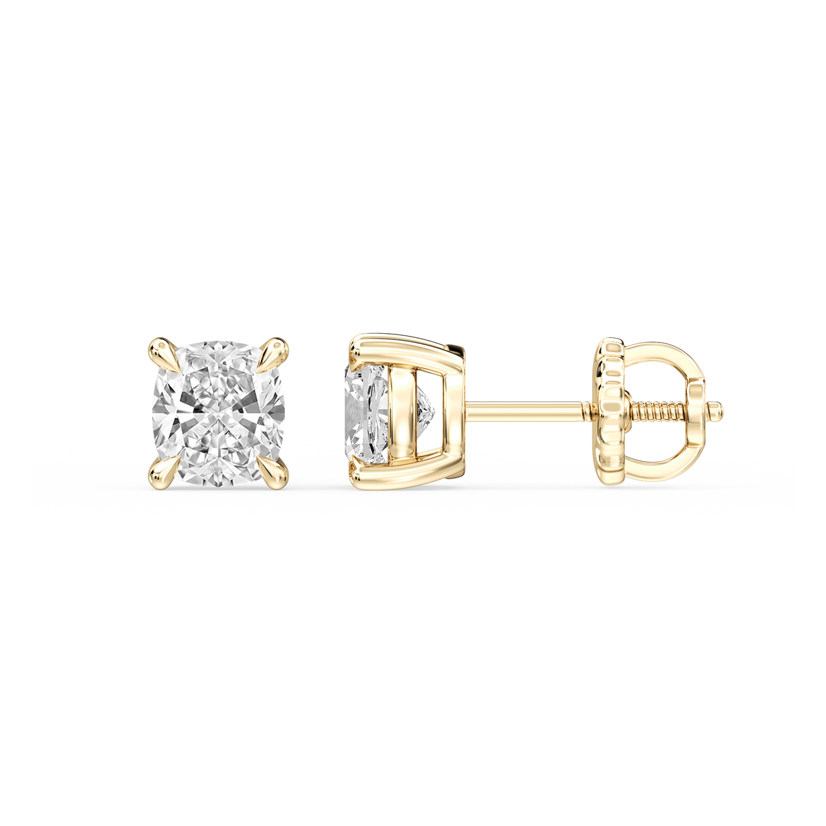 Lovea Lena Ohrstecker Schraubverschluss – Kissenschliff – Gelbgold