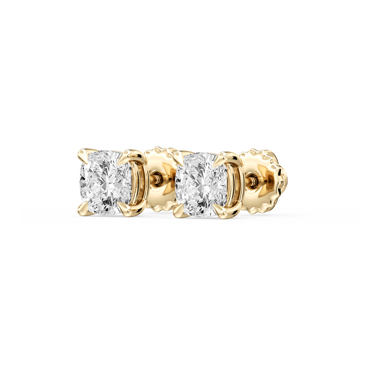 Lovea Lena Ohrstecker Schraubverschluss – Kissenschliff – Gelbgold