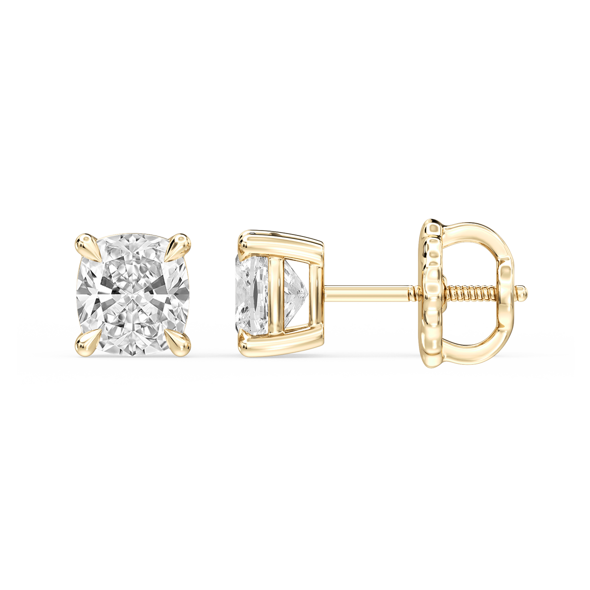Lovea Lena Ohrstecker Schraubverschluss – Kissenschliff – Gelbgold