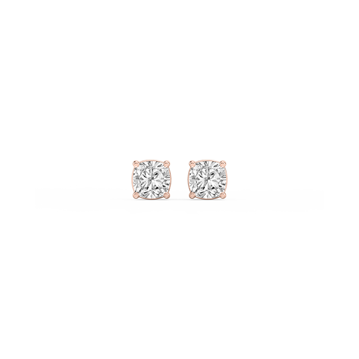 Lovea Mia Ohrstecker Schraubverschluss – Kissenschliff – Roségold