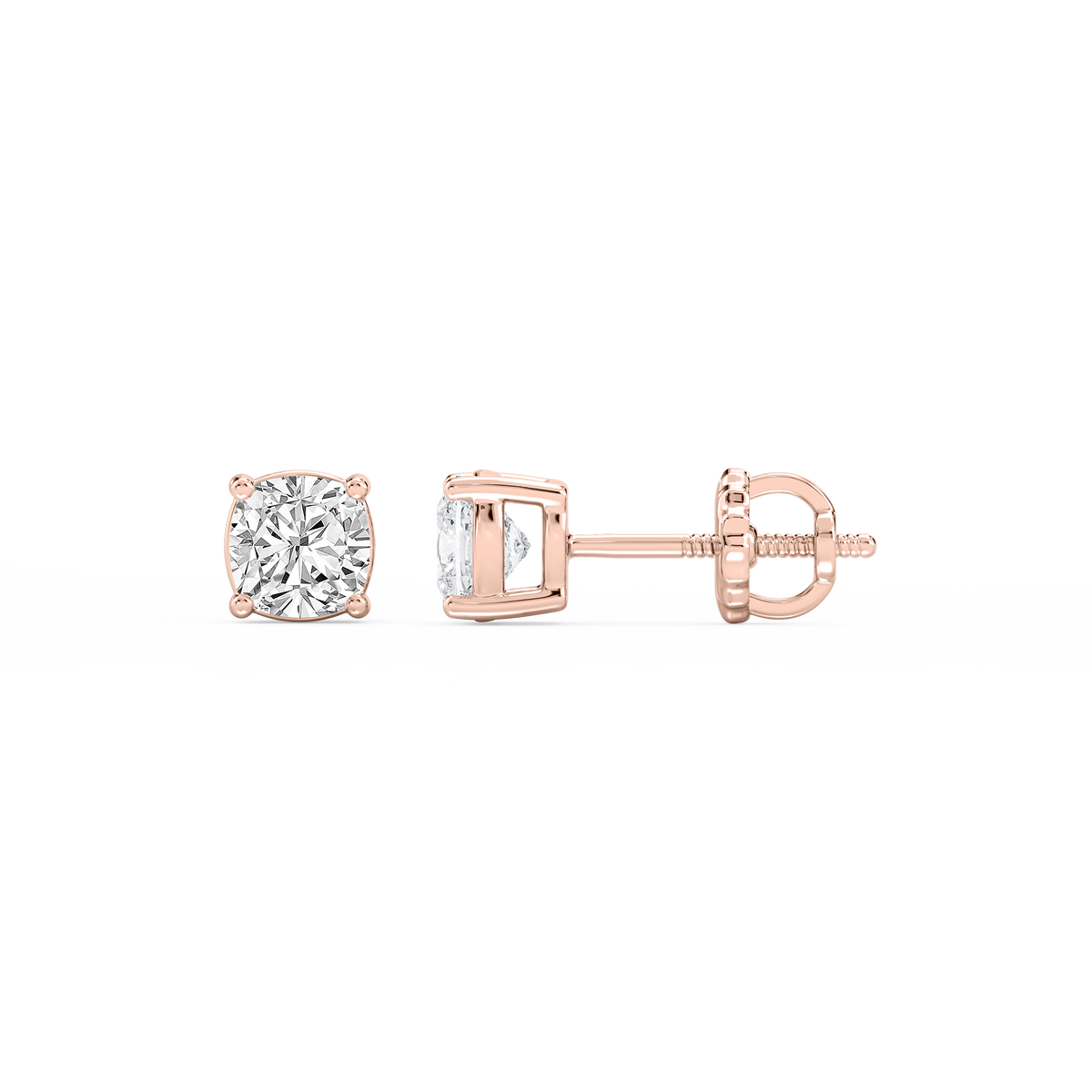 Lovea Mia Ohrstecker Schraubverschluss – Kissenschliff – Roségold