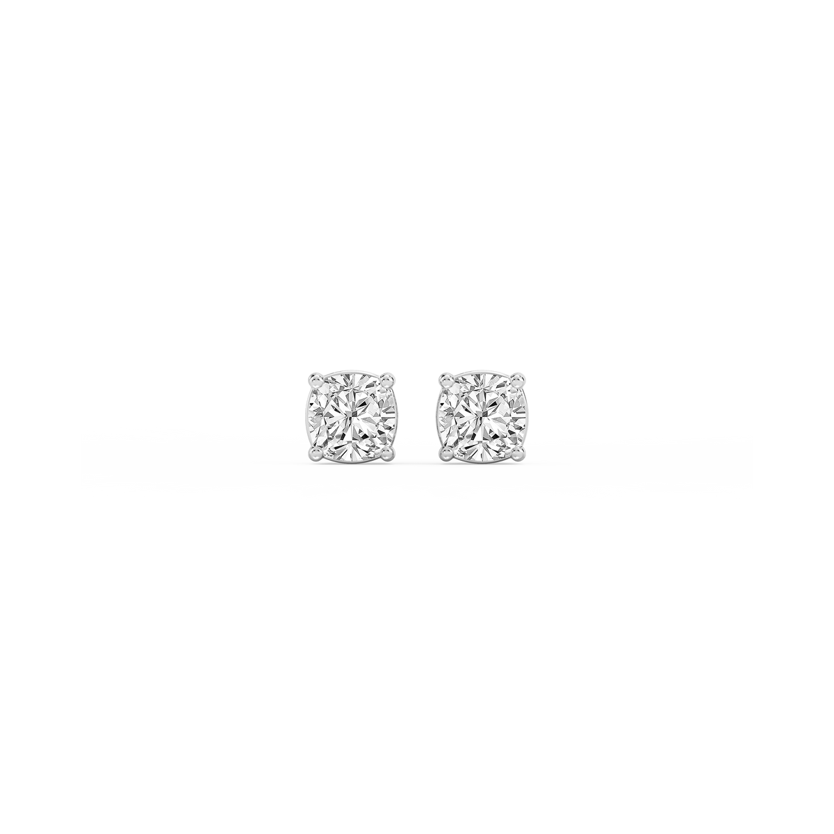 Lovea Mia Ohrstecker Schraubverschluss – Kissenschliff – Weißgold