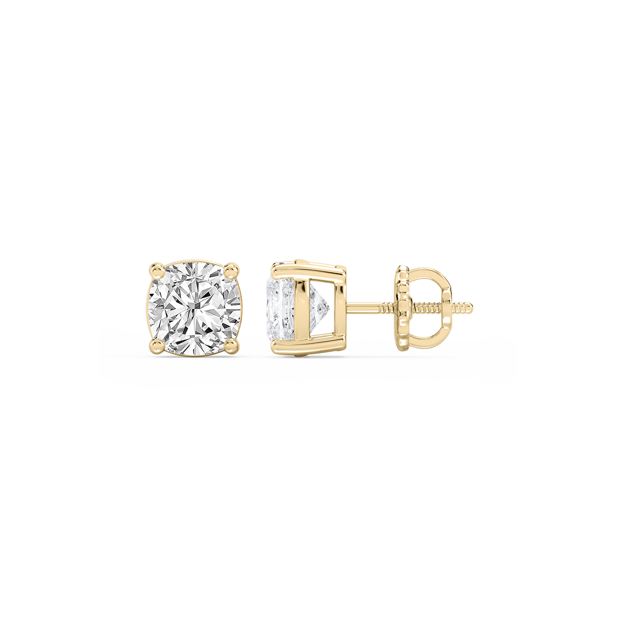 Lovea Mia Ohrstecker Schraubverschluss – Kissenschliff – Gelbgold