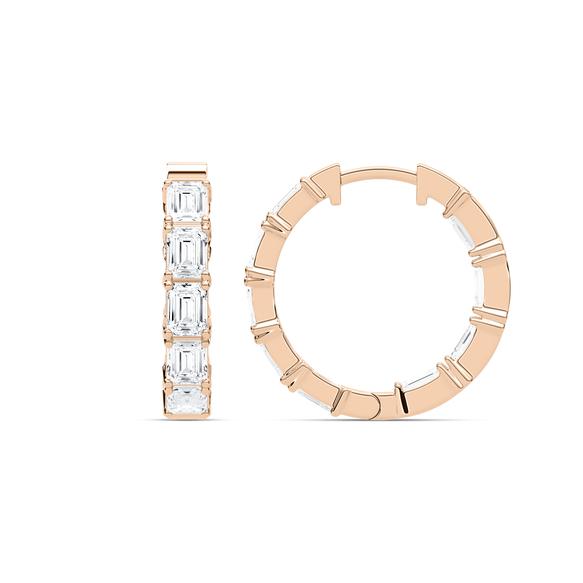 Lovea Mara Creolen Ost-West – Smaragdschliff – Roségold