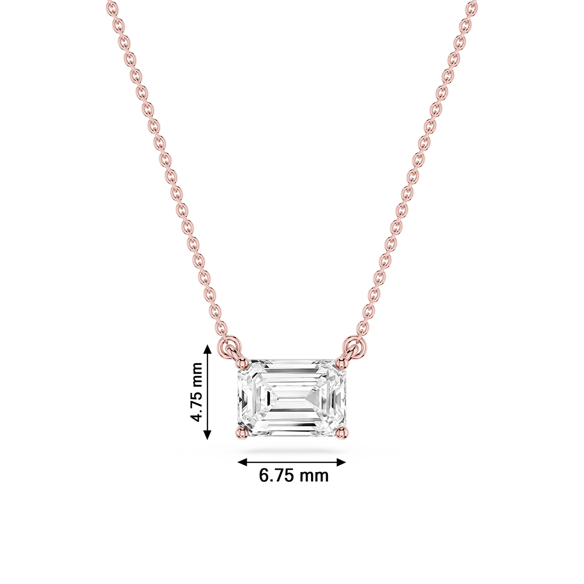 Lovea Alma Anhänger – Smaragdschliff – Roségold