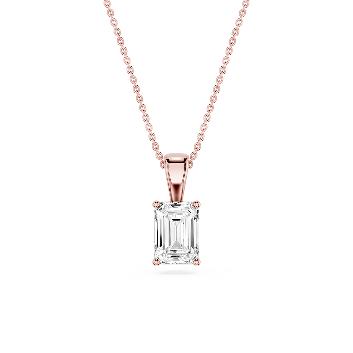Lovea Lina Anhänger – Smaragdschliff – Roségold