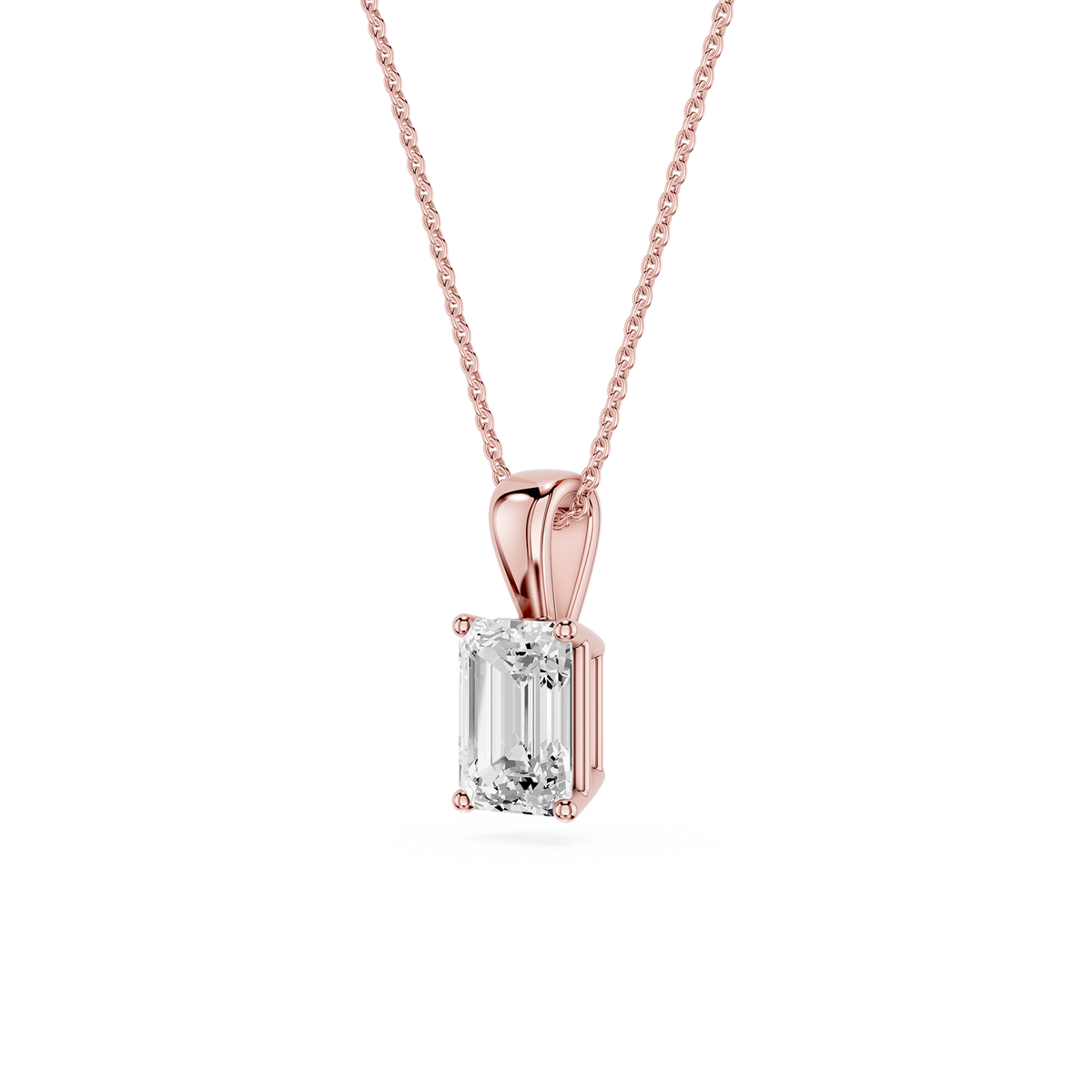 Lovea Lina Anhänger – Smaragdschliff – Roségold