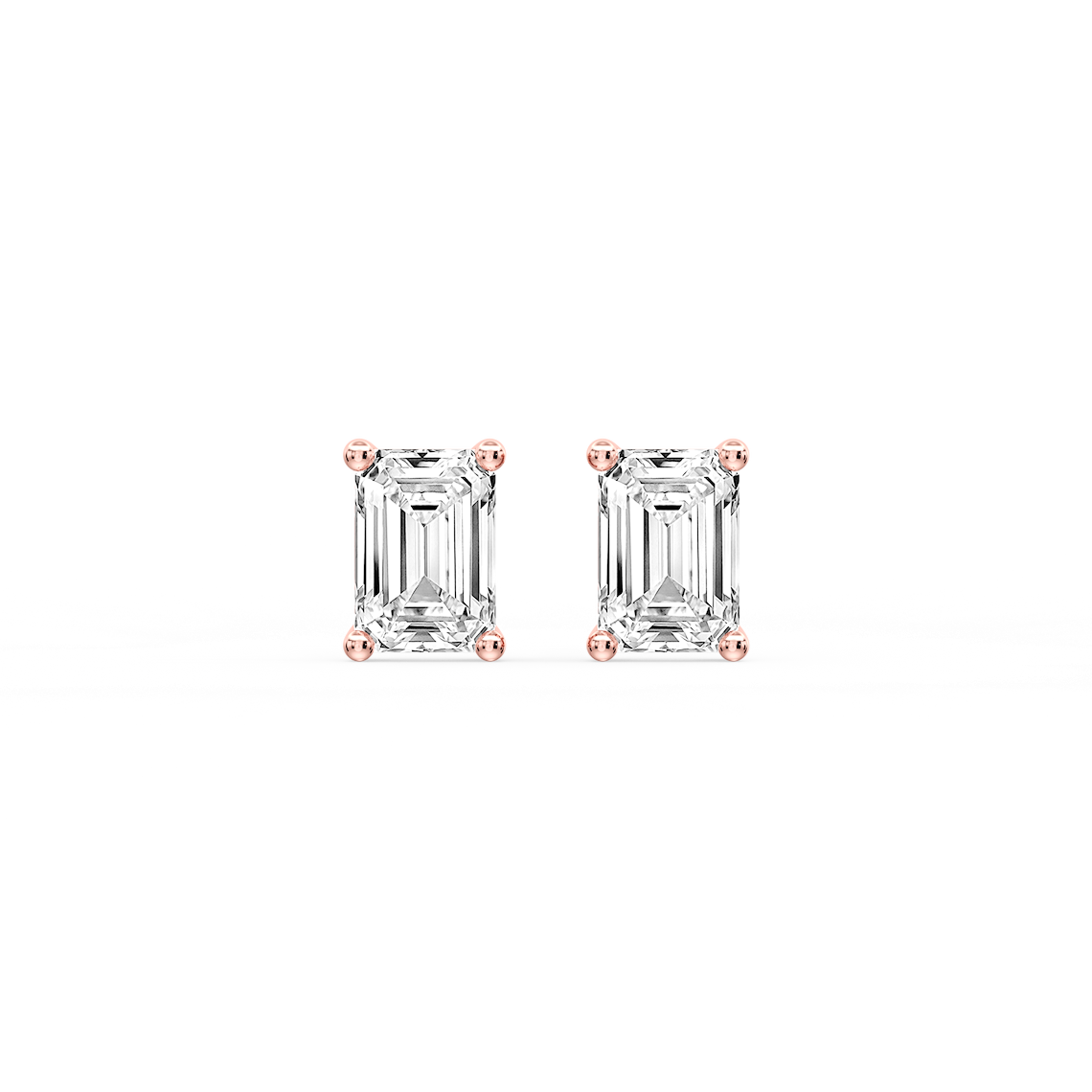 Lovea Mia Ohrstecker Sicherheitsverschluss – Smaragdschliff – Roségold