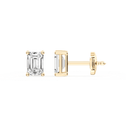 Lovea Mia Ohrstecker Sicherheitsverschluss – Smaragdschliff – Gelbgold