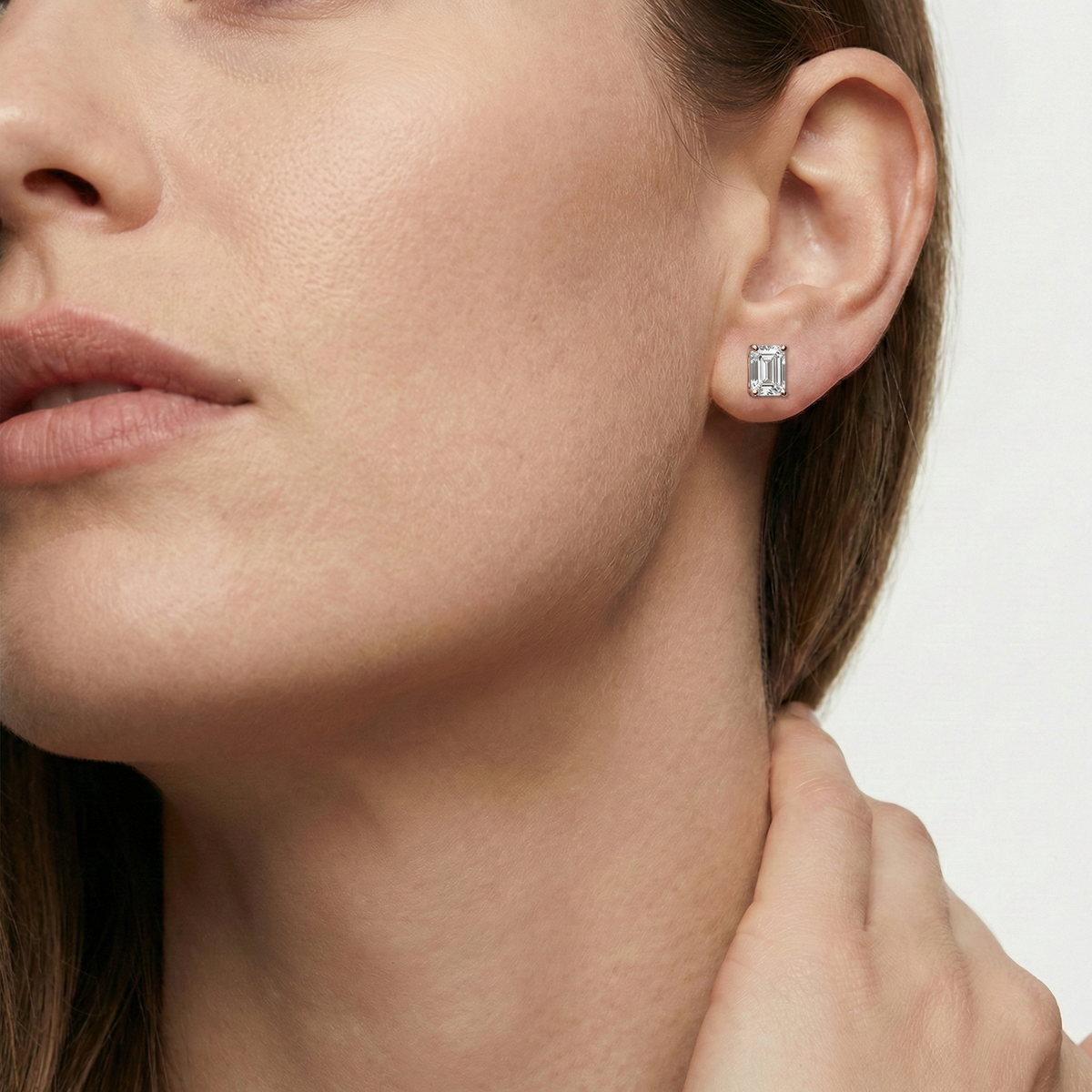 Lovea Mia Ohrstecker Steckverschluss – Smaragdschliff – Roségold