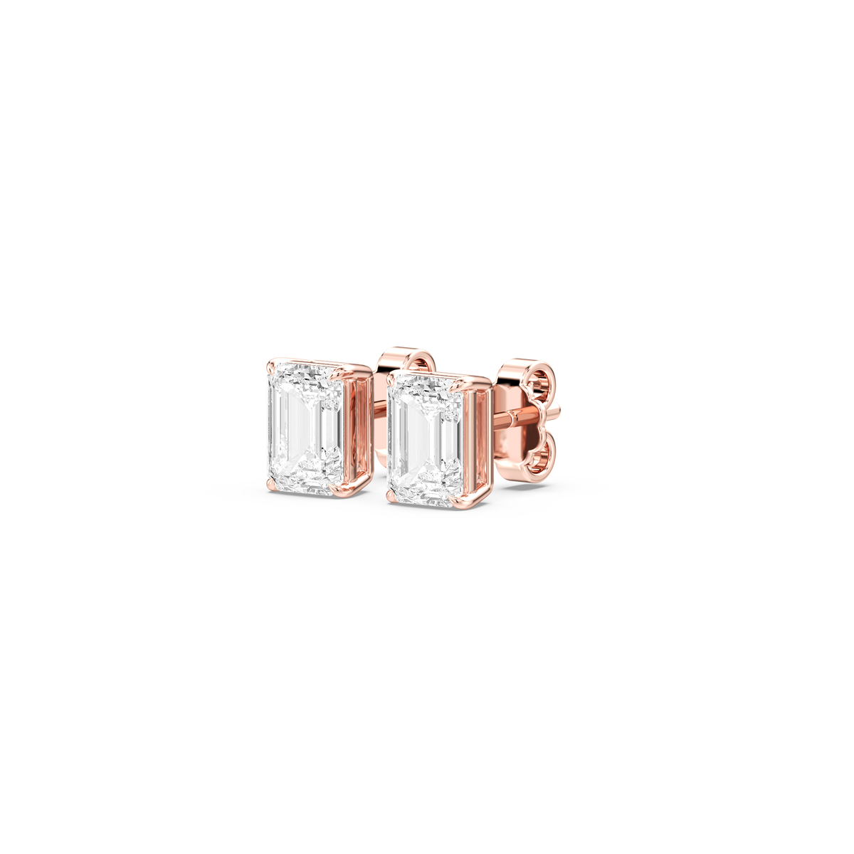 Lovea Lena Ohrstecker Steckverschluss – Smaragdschliff – Roségold