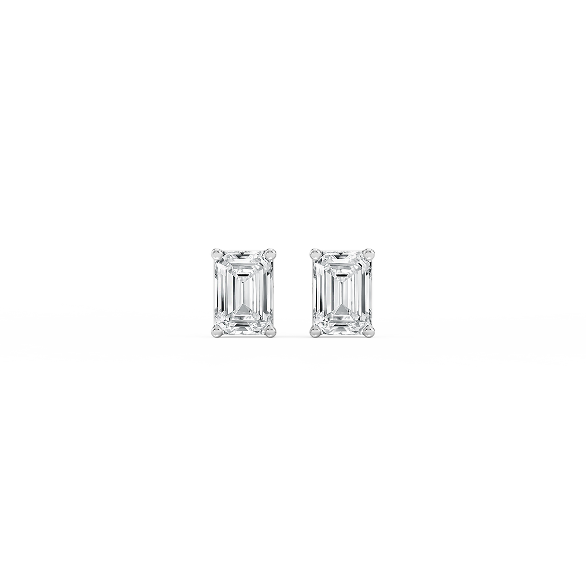 Lovea Mia Ohrstecker Schraubverschluss – Smaragdschliff – Weißgold