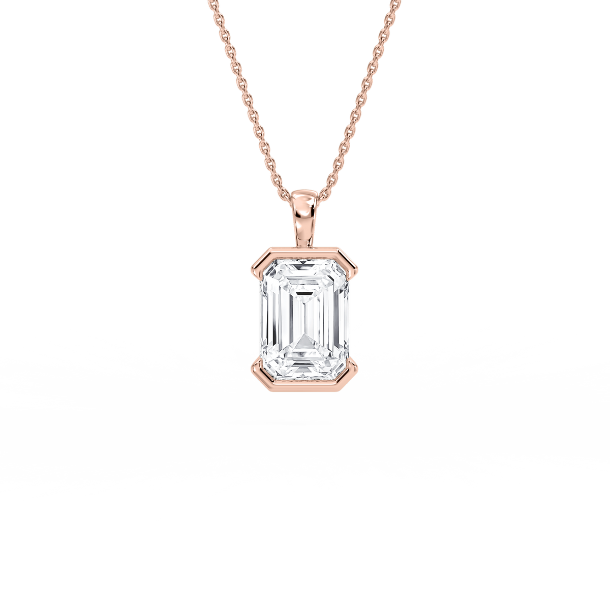 Lovea Hedda Anhänger – Smaragdschliff – Roségold