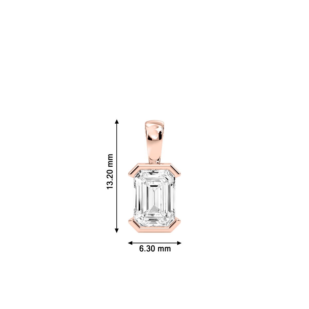 Lovea Hedda Anhänger – Smaragdschliff – Roségold