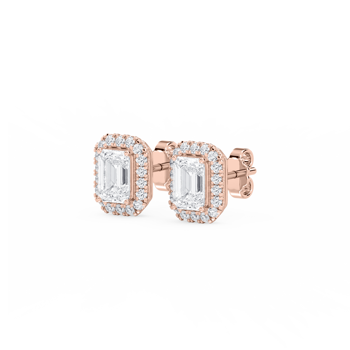 Lovea Pia Ohrstecker – Smaragdschliff – Roségold