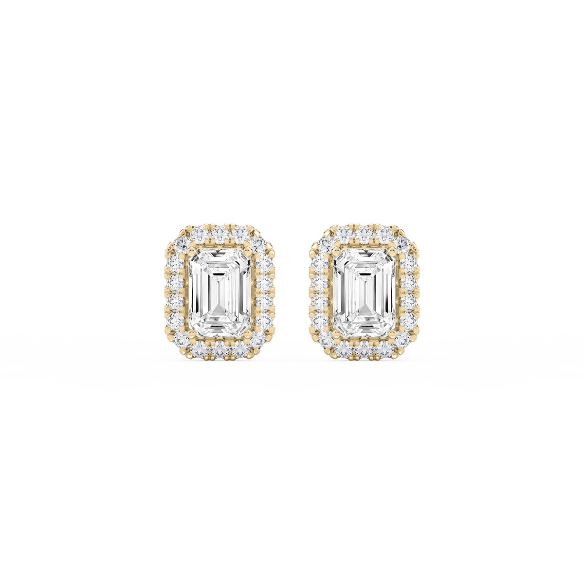 Lovea Pia Ohrstecker – Smaragdschliff – Gelbgold