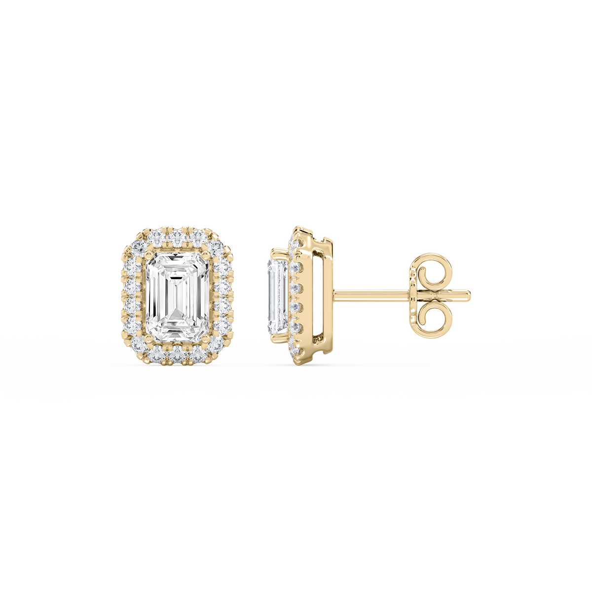 Lovea Pia Ohrstecker – Smaragdschliff – Gelbgold