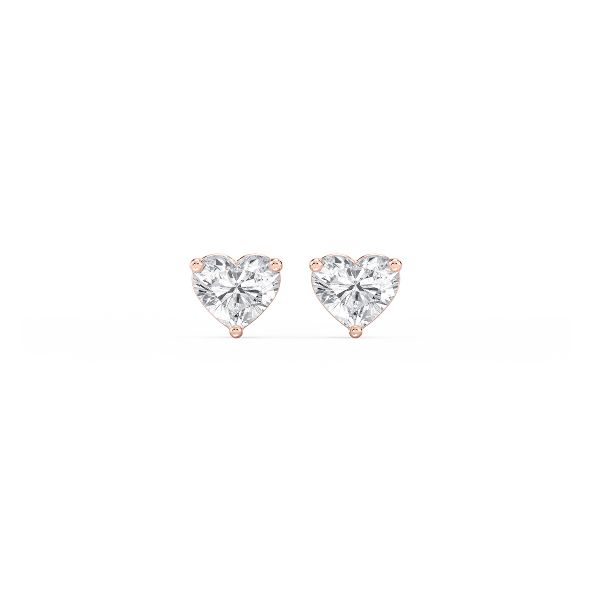 Lovea Nora Ohrstecker Steckverschluss – Herzschliff – Roségold