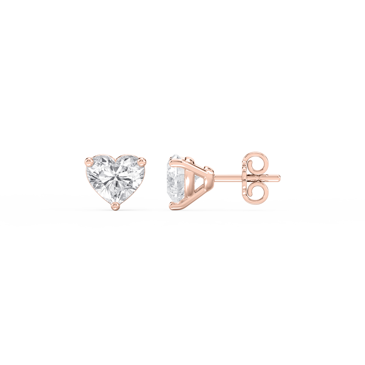 Lovea Nora Ohrstecker Steckverschluss – Herzschliff – Roségold