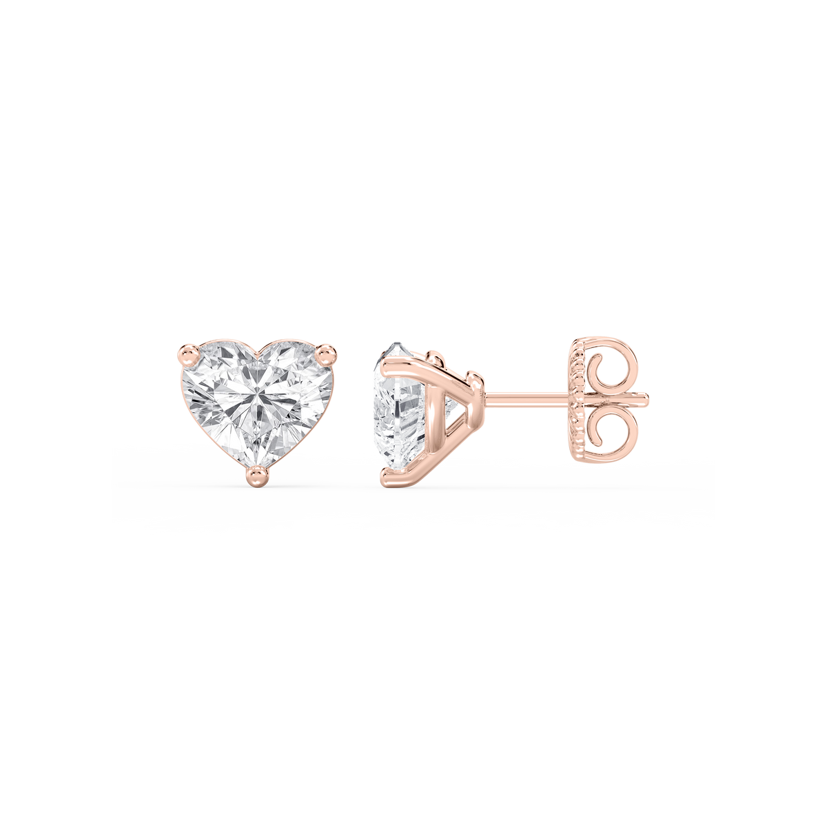Lovea Nora Ohrstecker Steckverschluss – Herzschliff – Roségold