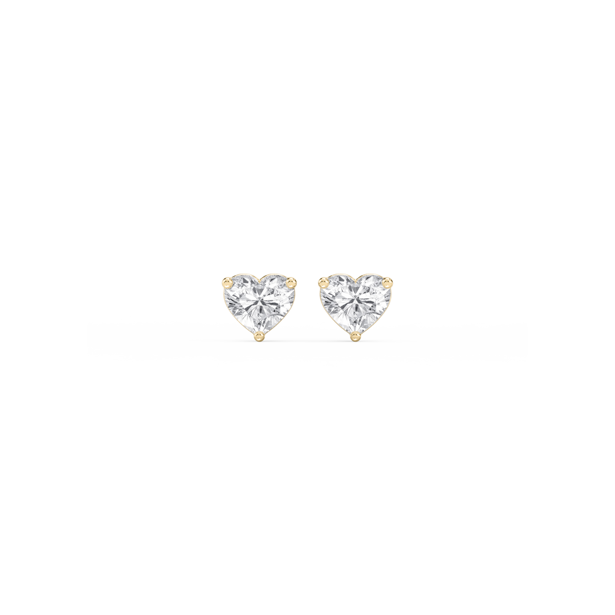 Lovea Nora Ohrstecker Steckverschluss – Herzschliff – Gelbgold