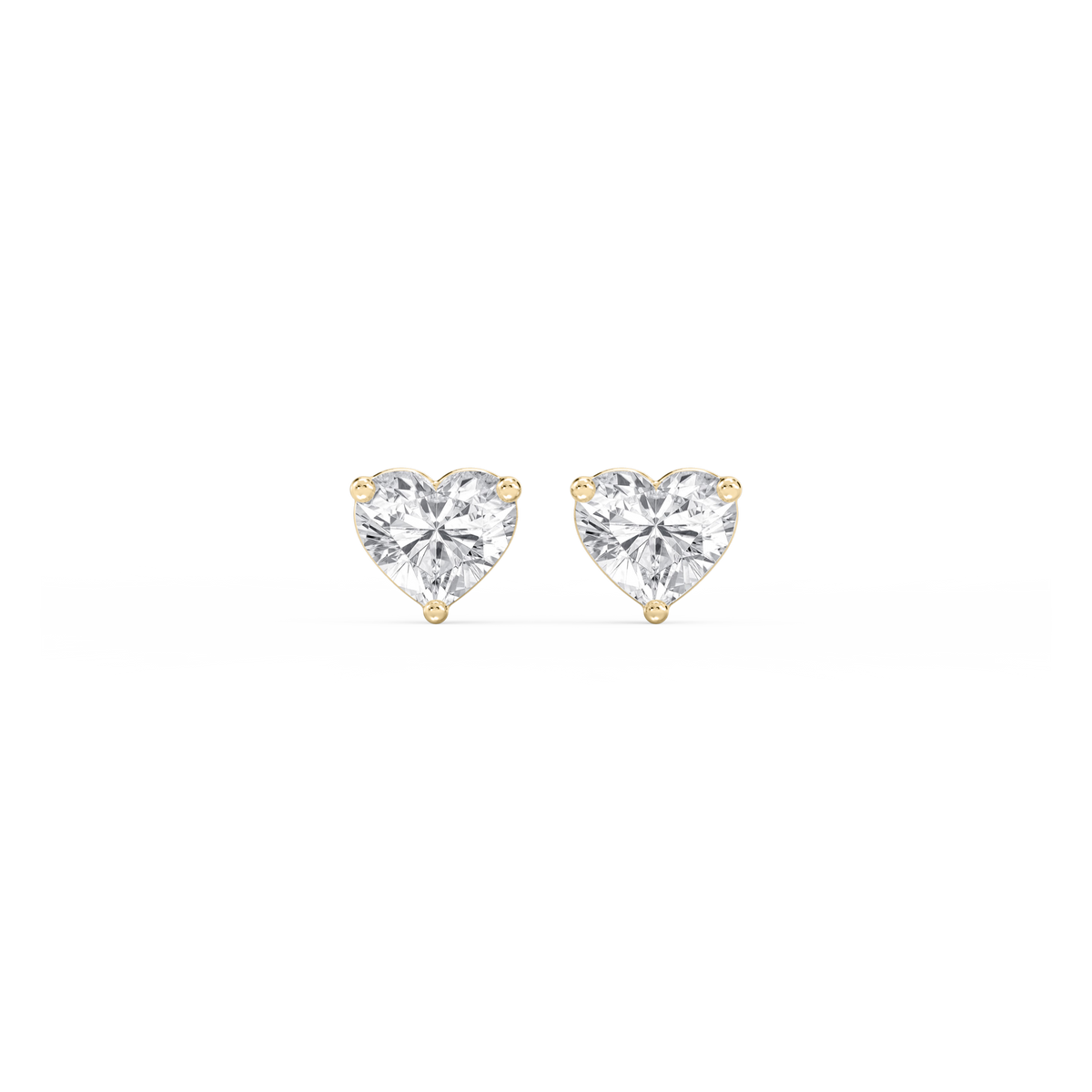 Lovea Nora Ohrstecker Steckverschluss – Herzschliff – Gelbgold