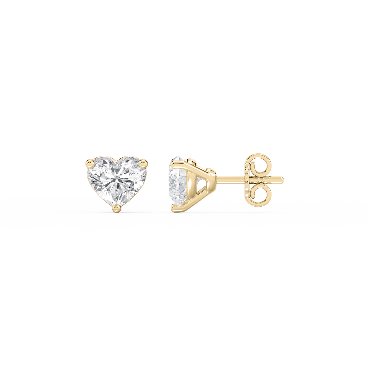 Lovea Nora Ohrstecker Steckverschluss – Herzschliff – Gelbgold