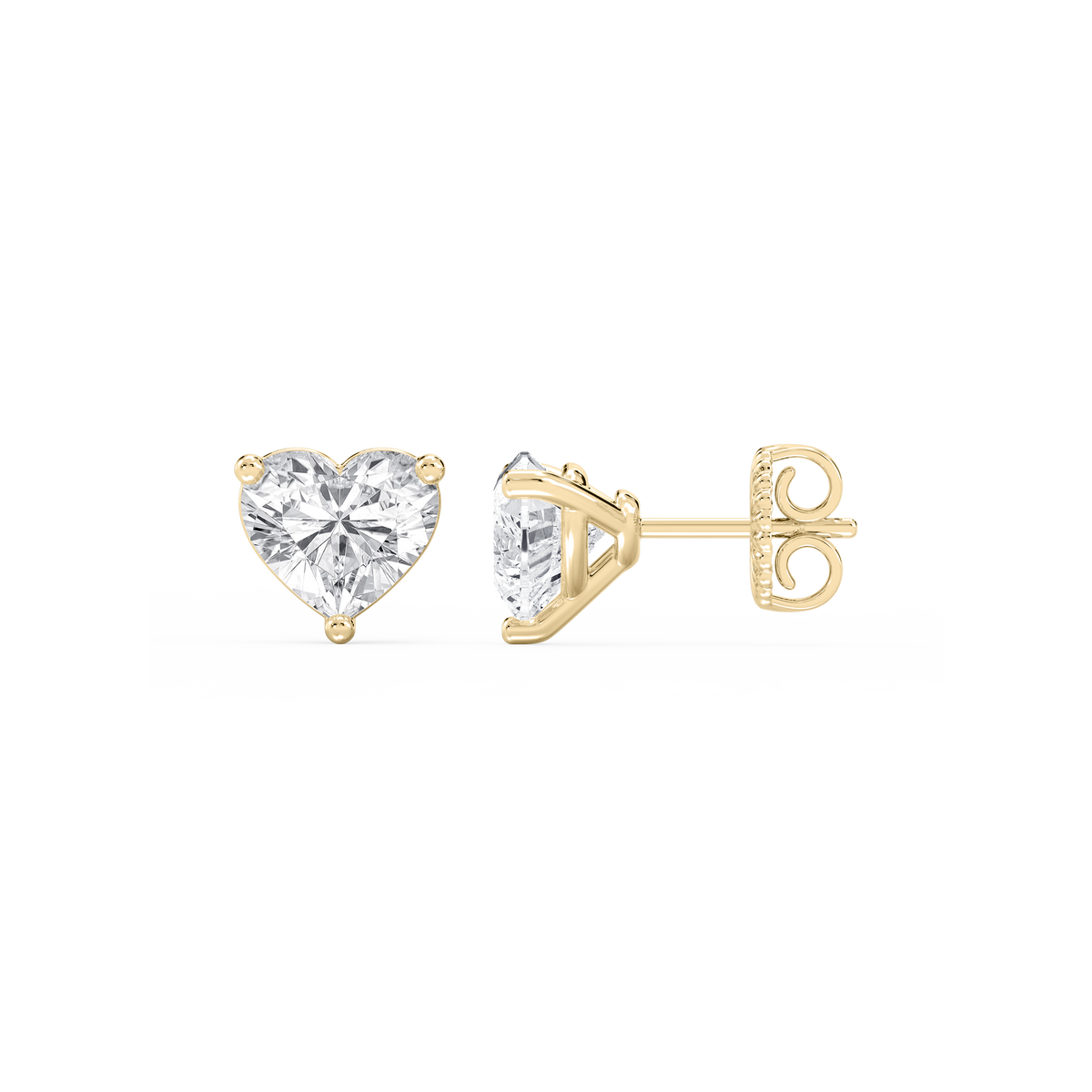 Lovea Nora Ohrstecker Steckverschluss – Herzschliff – Gelbgold
