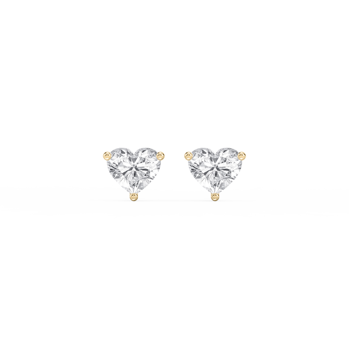 Lovea Nora Ohrstecker Schraubverschluss – Herzschliff – Gelbgold