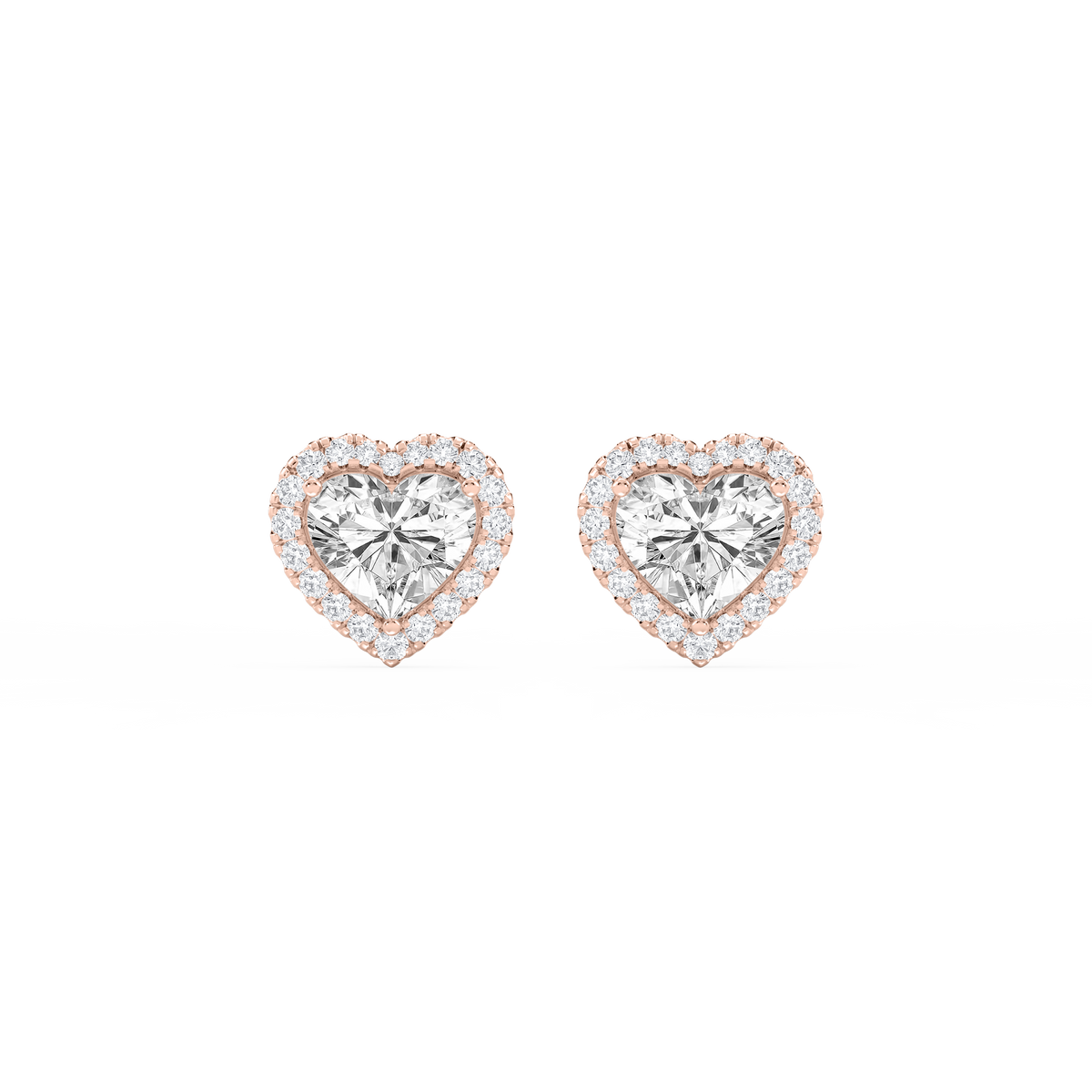 Lovea Pia Ohrstecker – Herzschliff – Roségold