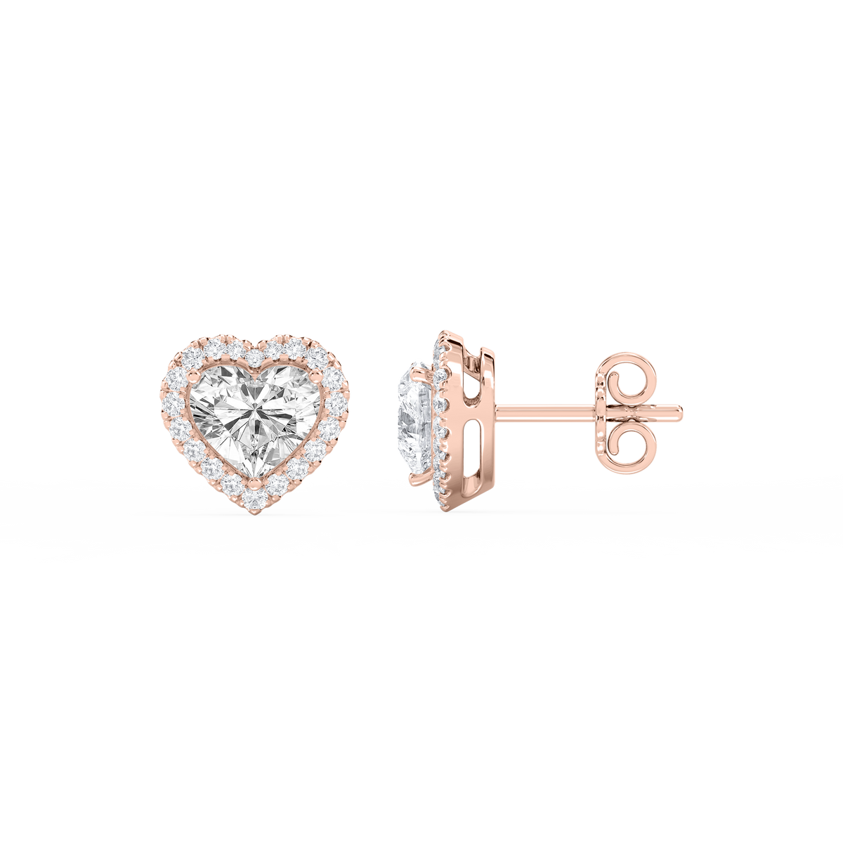 Lovea Pia Ohrstecker – Herzschliff – Roségold