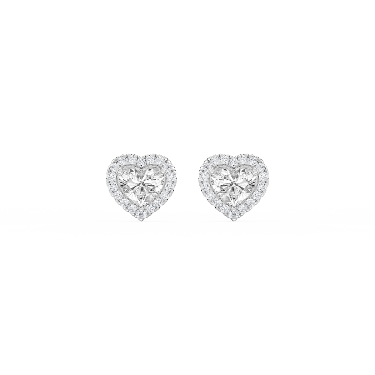Lovea Pia Ohrstecker – Herzschliff – Weißgold