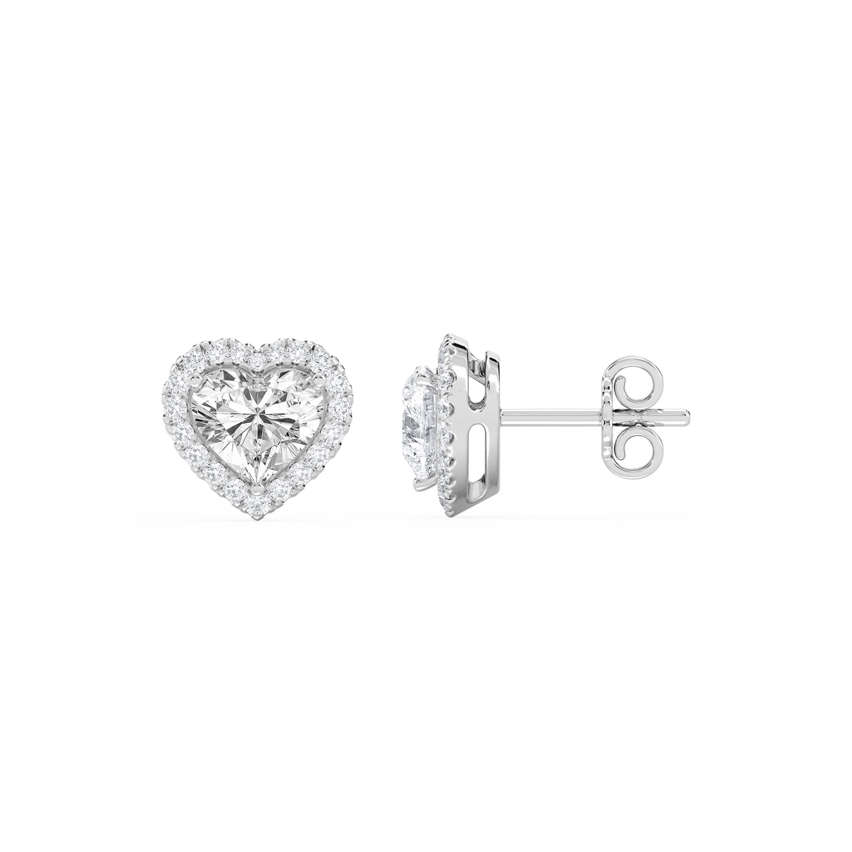 Lovea Pia Ohrstecker – Herzschliff – Weißgold
