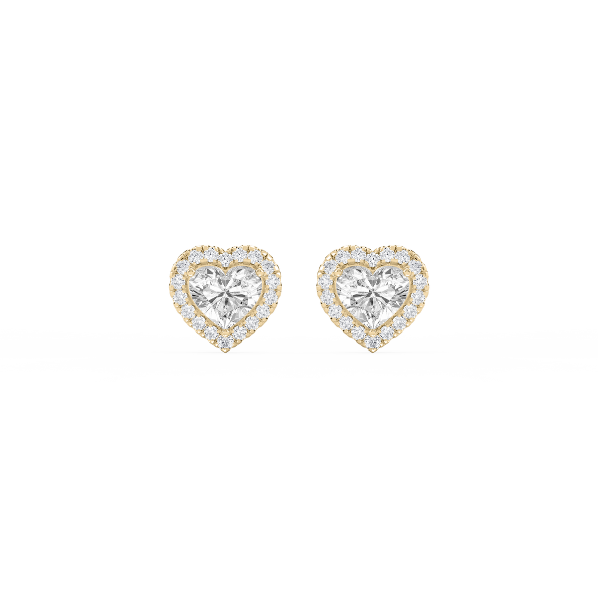 Lovea Pia Ohrstecker – Herzschliff – Gelbgold