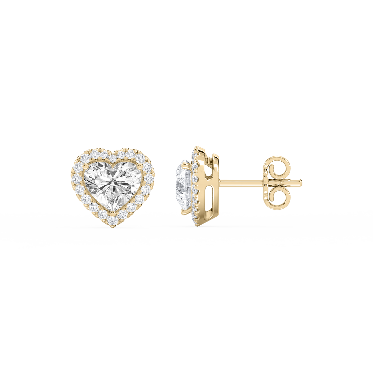 Lovea Pia Ohrstecker – Herzschliff – Gelbgold